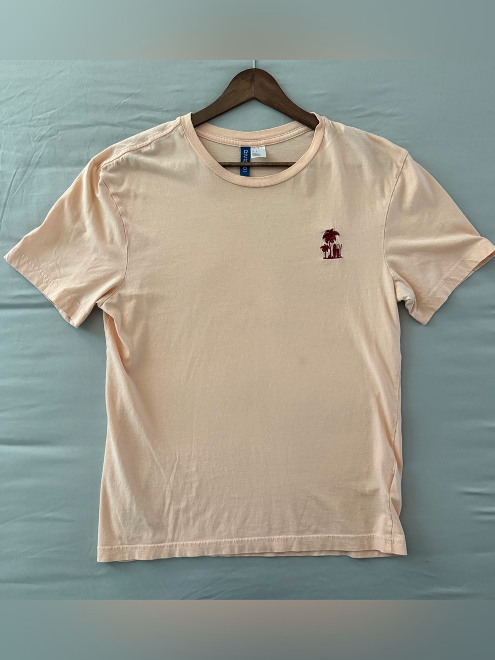 H&M Divided Palm Tree Graphic Tee Peach Cream Men’s Small